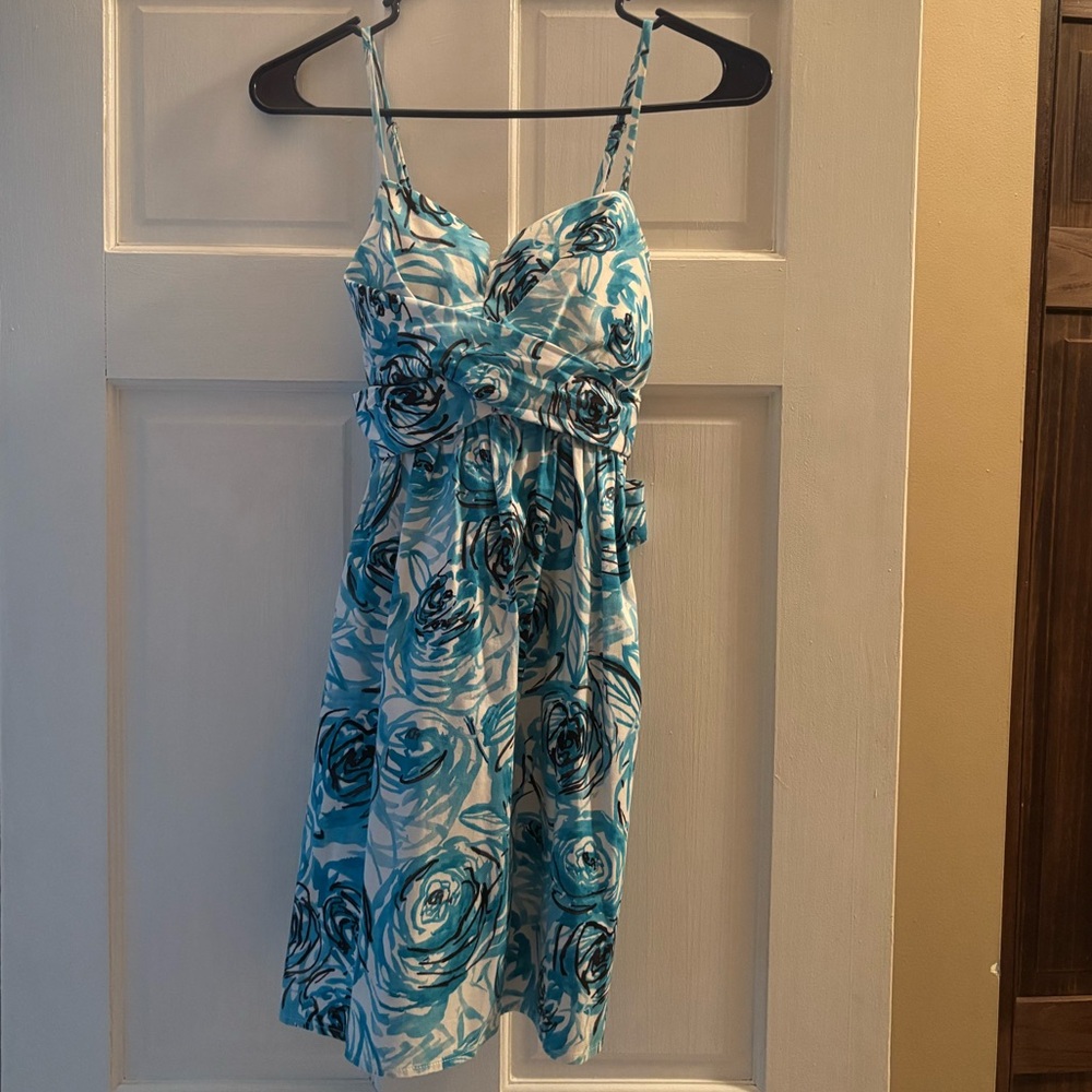 Floral Blue and White Women's Dress
